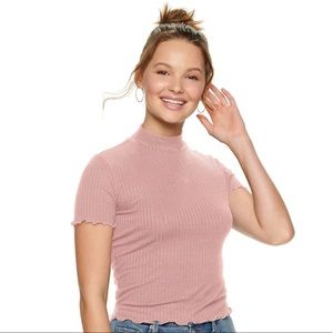 Juniors Candie's mockneck tee.